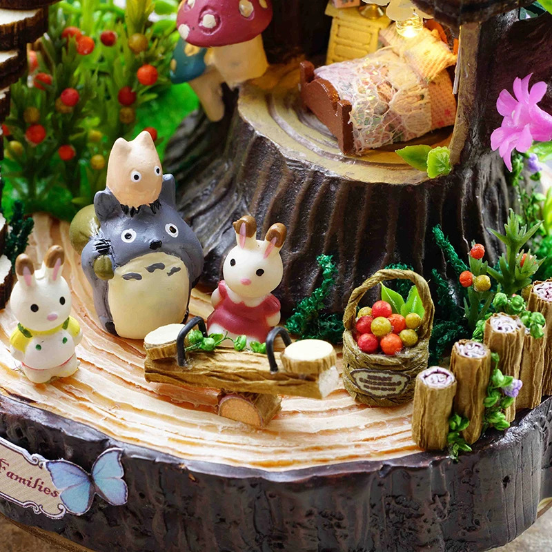 Симпатичный номер DIY Деревянный Кукольный дом Miniaturas с мебелью DIY Миниатюрные домики кукольный домик игрушки для детей на Рождество и день рождения Y05