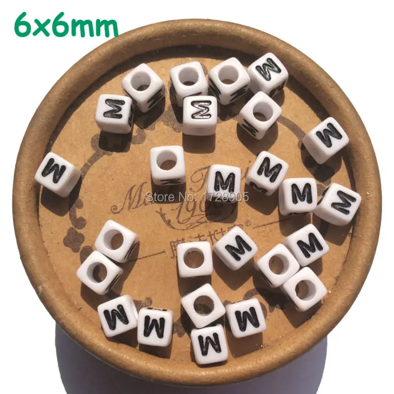 

Letter Beads Single Alphabet lettres Acrylic Cube A B C D E F G H I J K L M N O P Q R Buchstabe Bulk Alphabet 6mm 2600pcs