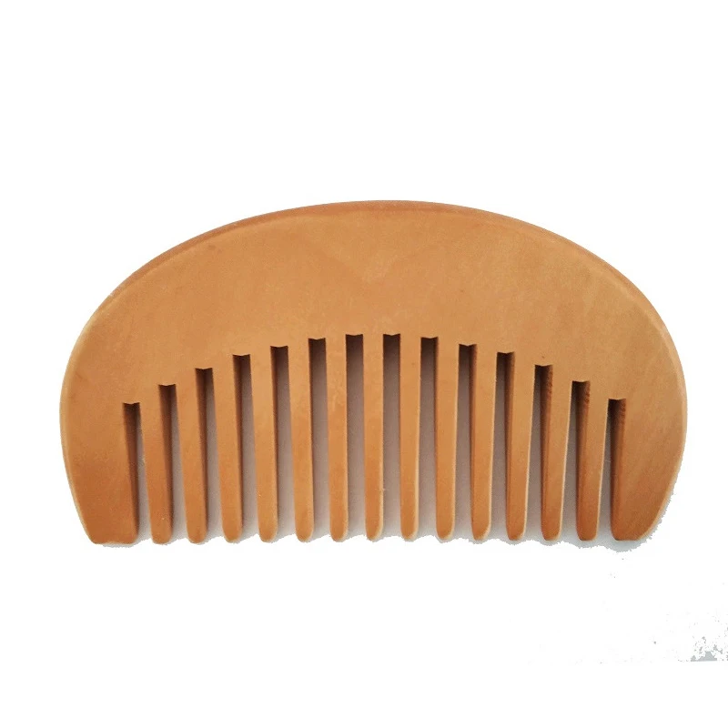 Wide Tooth comb Peach Wood Comb For Hair Care /Beard Care For men Engrave Logo