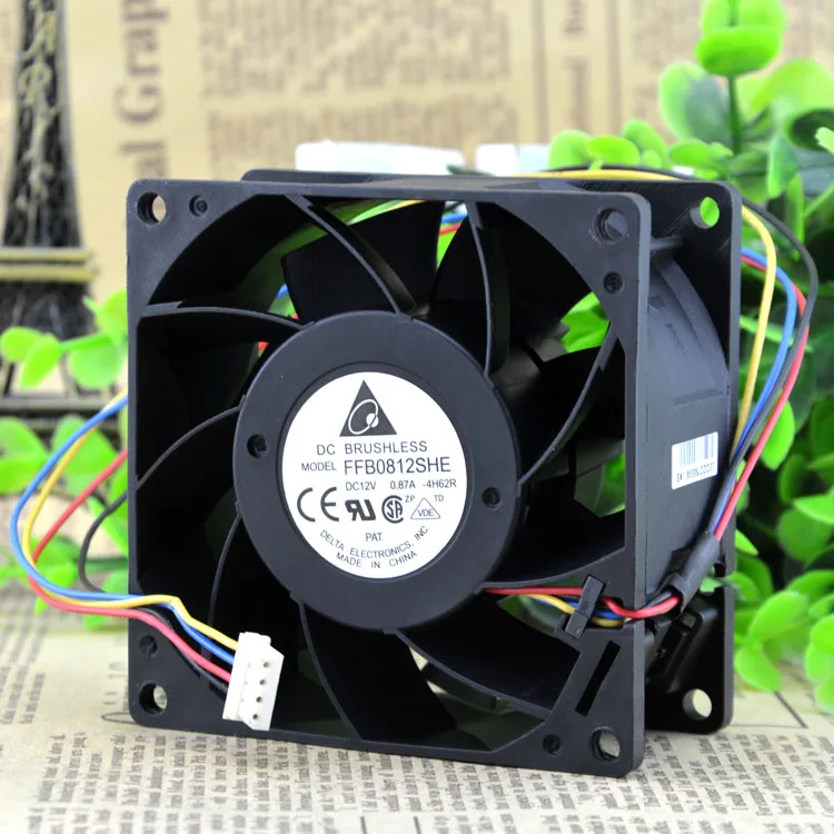 

DELTA 8038 8CM 12V0.87A Double ball bearing 4 wire PWM FFB0812SHE cooling fan
