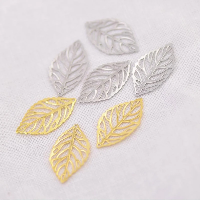 

New golden silver 3.5cm 100pcs artificial plants metal Leaf exquisite garden decoration hair accessory DIY handiwork,Z3892