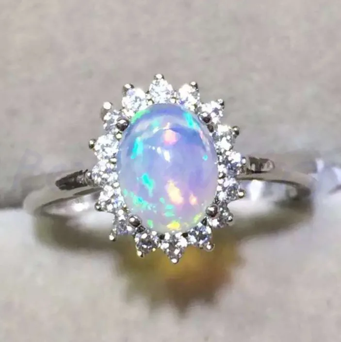 

Opal ring Free shipping Natural and real opal 925 sterling silver Fine jewelry Per jewelry 0.8ct gemstone #Y18030905