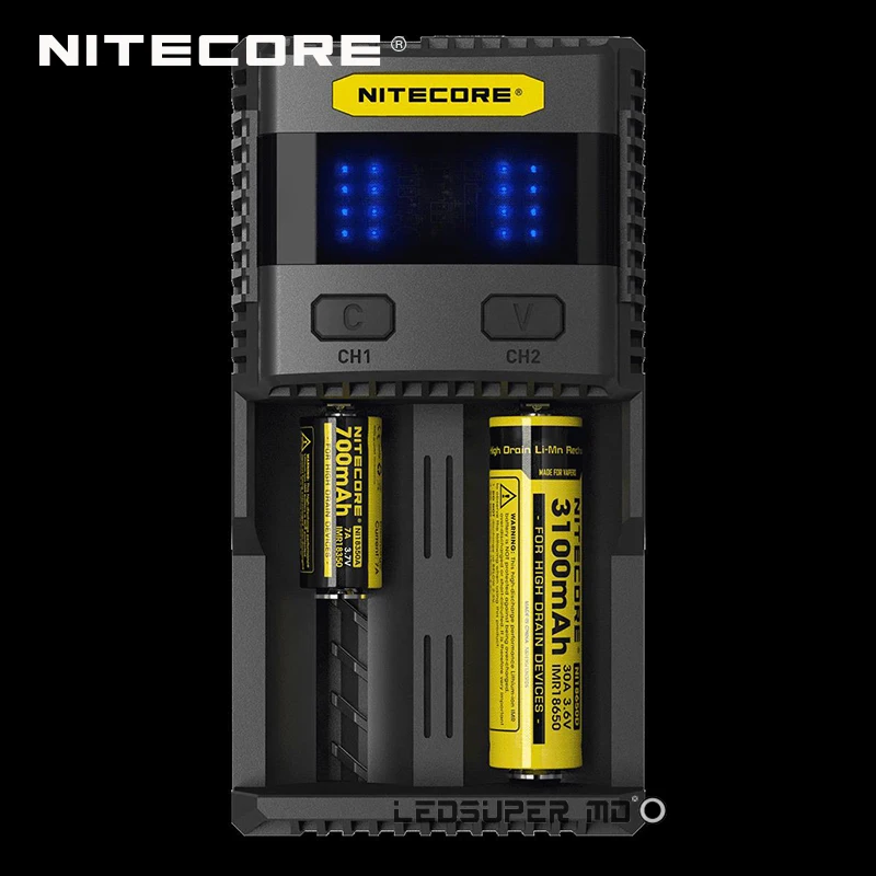 Бенчмарк интеллектуальная зарядка 3A Speedy charge превосходное зарядное устройство Nitecore SC2 с 5А общим выходом