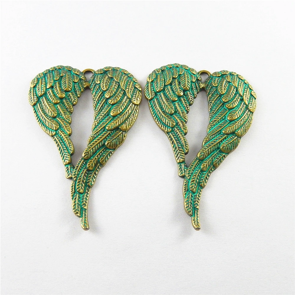 3pcs/lot Alloy Ancient Blue Angel Creative Wings Necklace Pendant