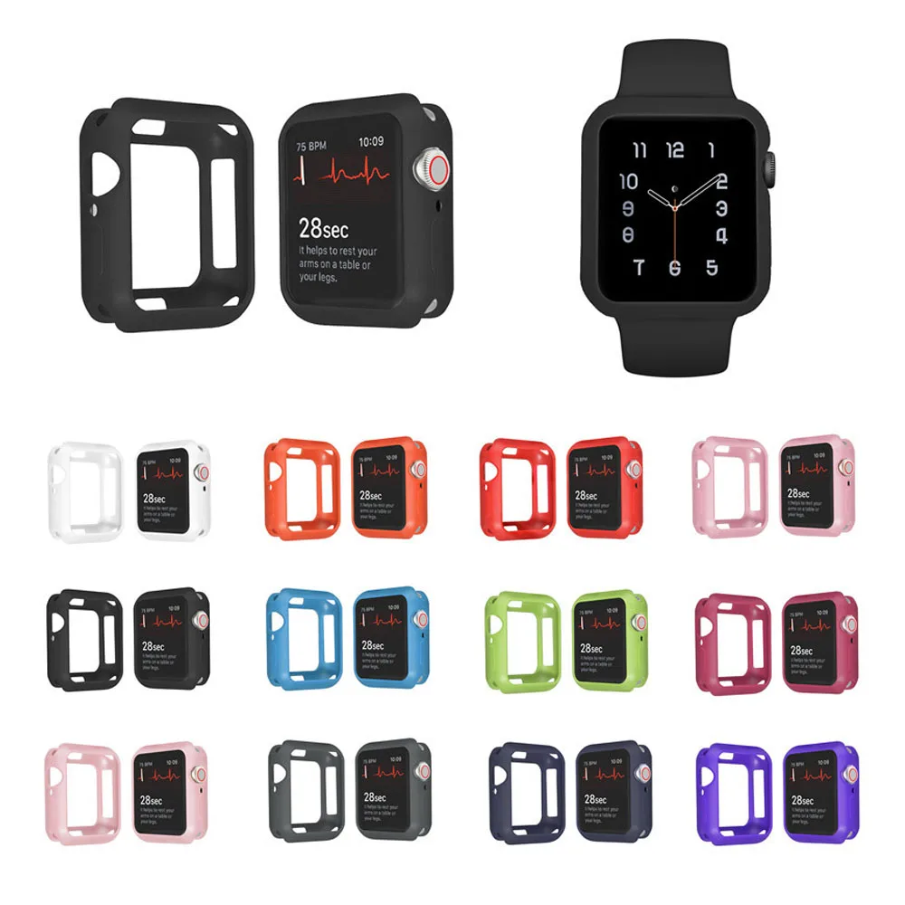 

Watch Case for iWatch Series 5/4/3/2/1 Cover Soft TPU Silicone Cover Bumper Frame Shell for Apple Watch 38mm 42mm 44mm 40mm Case