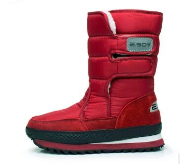 SWYIVY/зимние Утепленные ботинки с хлопчатобумажными стельками; женская обувь; зимняя обувь; нескользящие Водонепроницаемые зимние ботинки из хлопка - Цвет: Red fleece