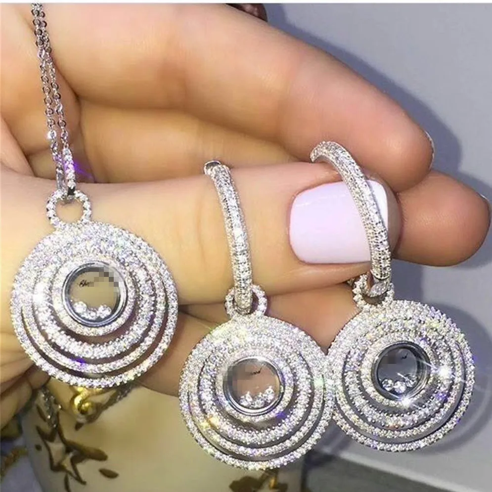 

cp01 Luxury Designer Fashion Silver plated Jewelry zirconia Water droplets shape cf