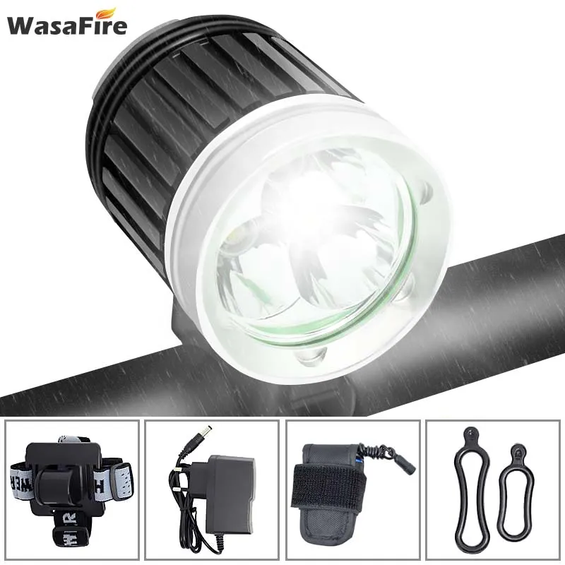 

Waterproof 3*XML-T6 LED HeadLight Bicycle Front Lights Riding Cycling Sport 4000lm 3 Modes Mountain Bike Light HeadLamps 4 hours