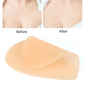 

Reusable Women Skin Care Body Chest Anti Wrinkle Pads Medical Skin Color Grade Silicone Heart shaped Overnight Invisible Pads