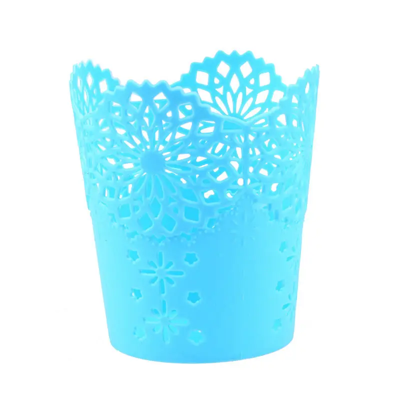 Storage Basket Desktop Storage Basket Plastic Hollow Cutter Basket Storage Box Flower Pen Pot Makeup Brush Holder Baskets