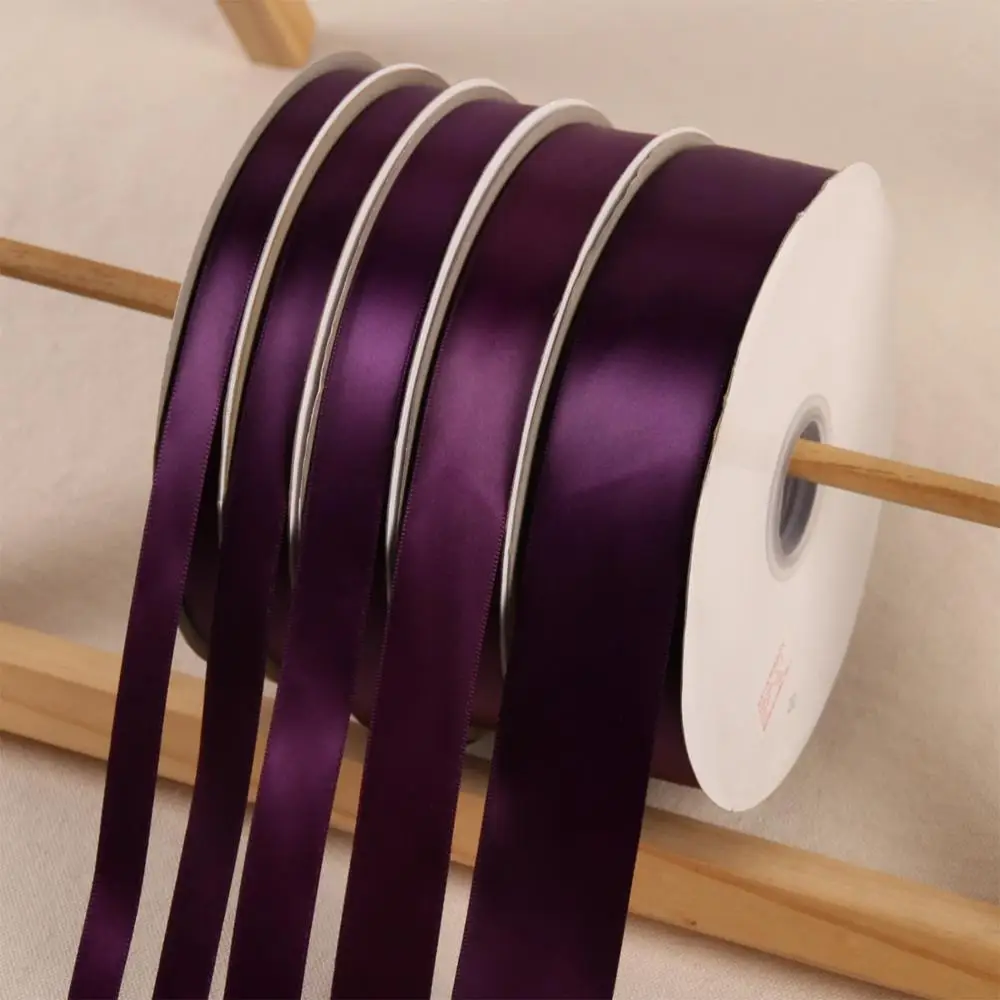 

Plum 100Yards/Roll Polyester Ribbon Satin Ribbons Wedding Party Christmas Decoration Cake Gift Box Wrap Hand DIY Accessories