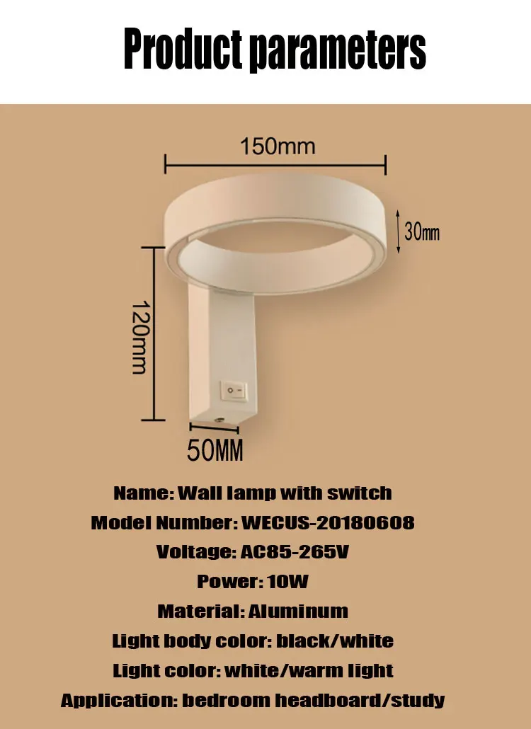 Современный светодиодный настенный светильник вращающиеся Гибкие Настенные светильники для спальни алюминиевый корпус крытое прикроватное освещение