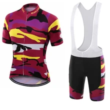 Новое поступление wolfkei с коротким рукавом Велосипеды Джерси велотрусы Set велосипедов одежды сжатия Ропа Майо