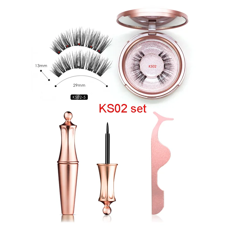 

Shozy long lasting waterproof magnetic eyeliner & magnetic eyelashes with 5 magnets false eyelashes and applicator EY-KS02