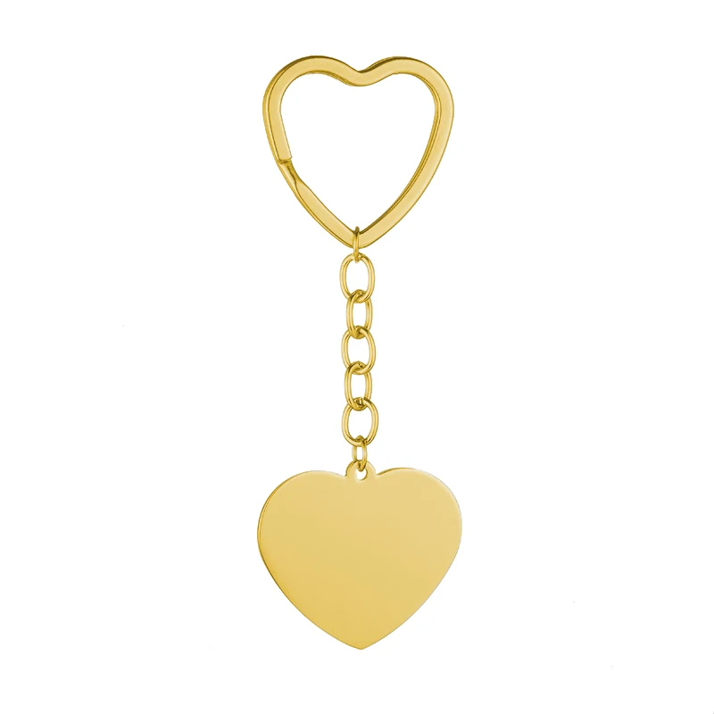 Персонализированные пользовательские брелоки для женщин сердце автомобиль сумка Шарм брелок пара цепочка для ключей бумажник лучший друг брелок бойфренд подарок - Цвет: Gold No Custom