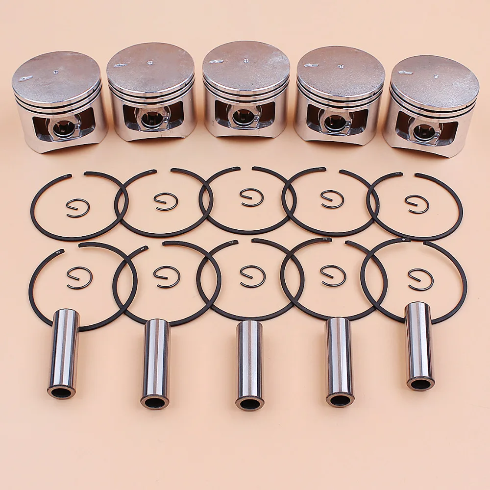 5set/lot 45mm Piston Rings Kit 4500 5800 5200 Chinese Chainsaws 45cc 52cc 58cc Engine Motor Gas