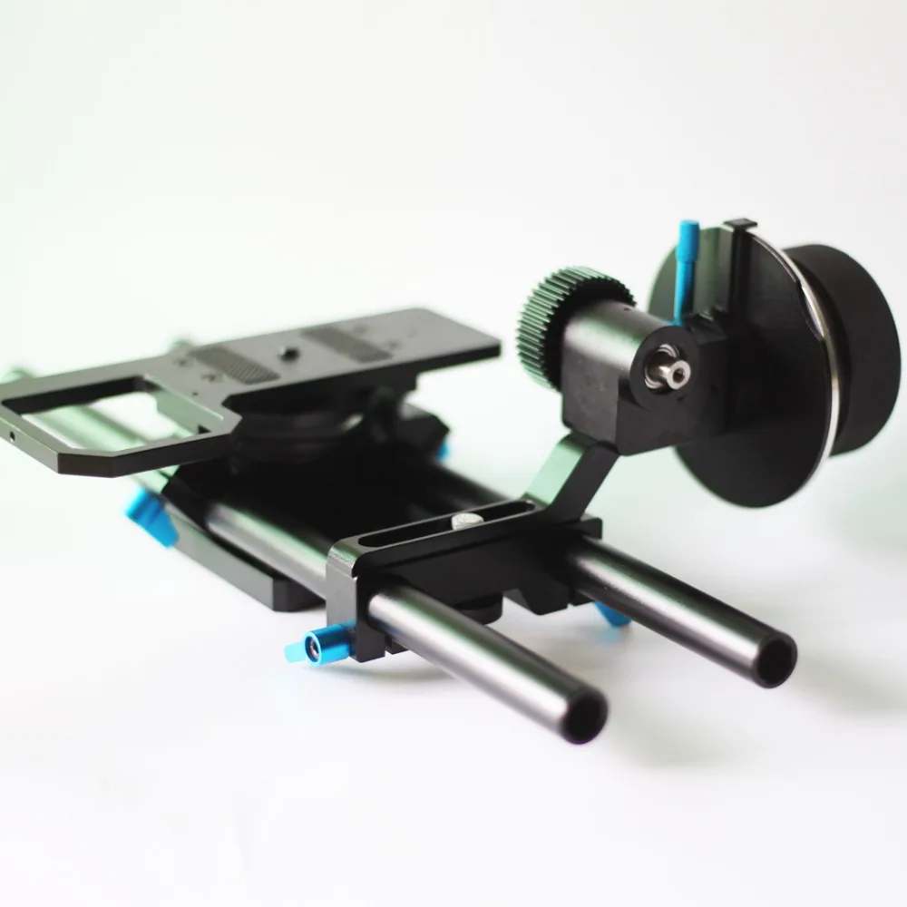 

FREE SHIPPING: Special offer for stocked item manual follow focus with 15mm rods and stand for DSLR
