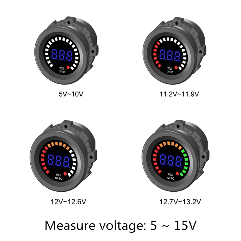 12 В светодиодный цифровой автомобильный Вольтметр для мотоцикла Универсальный Авто вольтметр светодиодный дисплей Вольтметр высокого качества