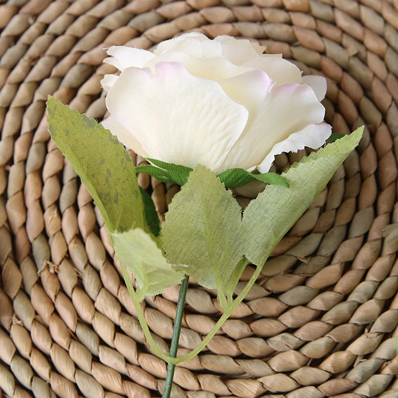 Flone Artificial Silk Rose Flower Bouquet Fake Flowers 12 Head Small Fresh Wedding Rose Decoration Home Decoration Accessories (3)