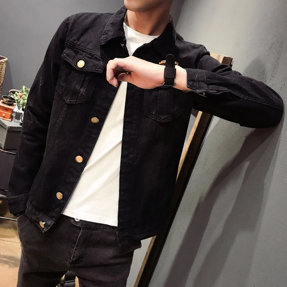 Spring Autumn New 2018 Denim Jacket Men Slim Fit Denim Coat With 4 Pockets Spring Autumn New 2018 Denim Jacket Men Slim Fit Denim Coat With 4 Pockets