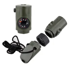 7 в 1 многофункциональный свисток с компасом и термометром фонарь Лупа Открытый Кемпинг спасательный аварийный набор выживания