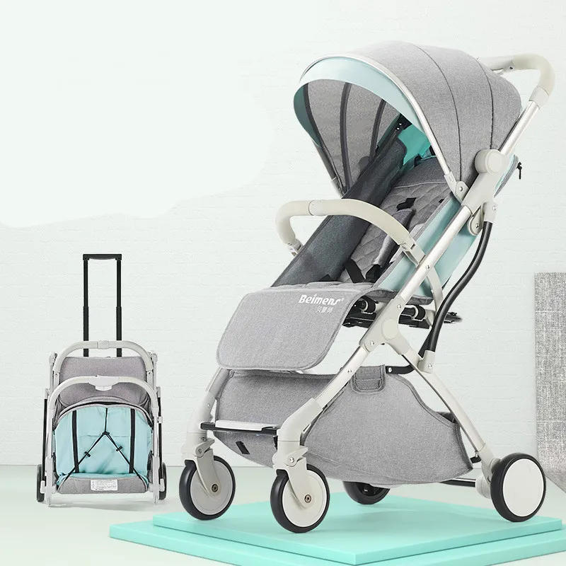 

High Landscape Mini Baby Stroller Widening Extended Baby Trolley Folding Baby Stroller Four Seasons Newborn Carrage Travel Cart