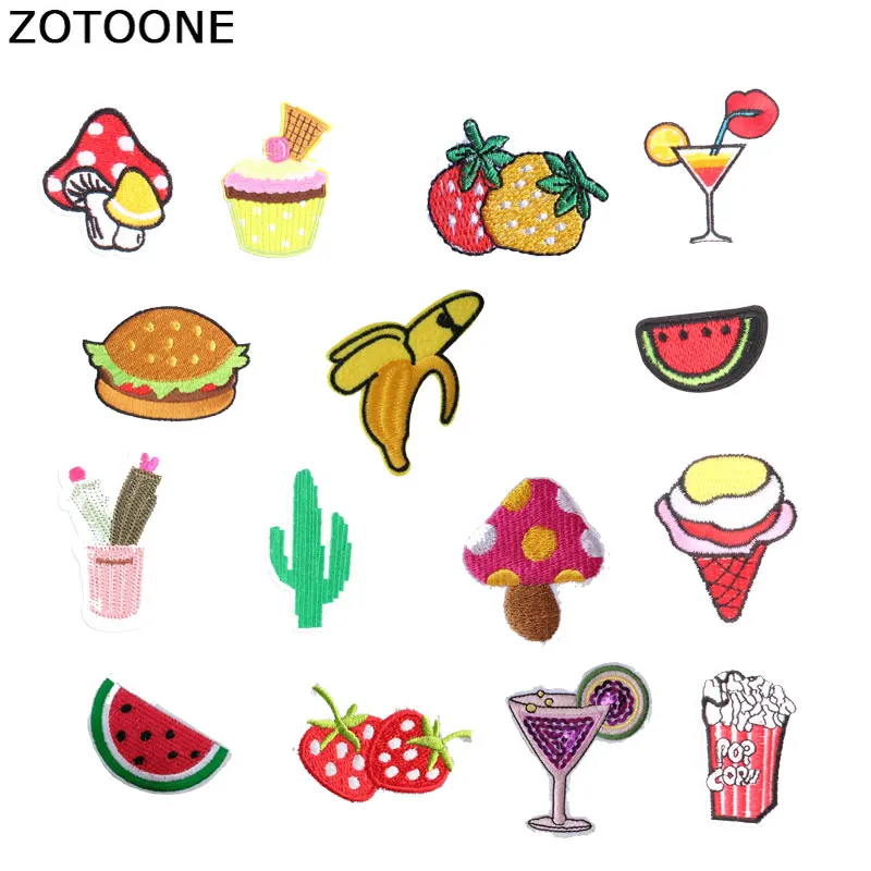

ZOTOONE Food Patches Cake WatermelonIron Stickers on Clothes Heat Transfer Applique Embroidered Applications Cloth Fabric G