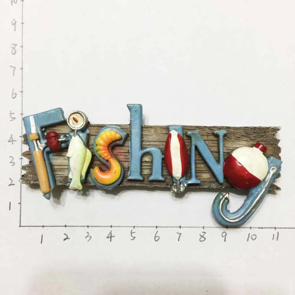 

BABELEMI 3D Resin Travel USA Creative Letter FISHING Fridge Magnet Tourist Souvenir