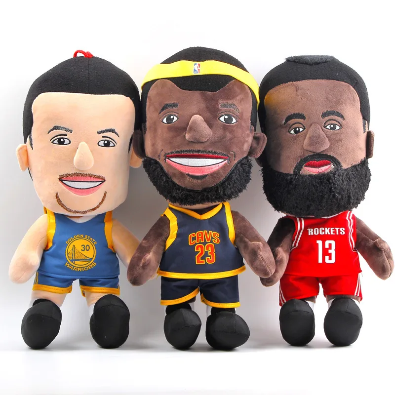 25cm NBA Basketball Player Super Stars Plush Doll Toys LeBron James Stephen Curry James Harden Plush Stuffed Figure Toys Gifts