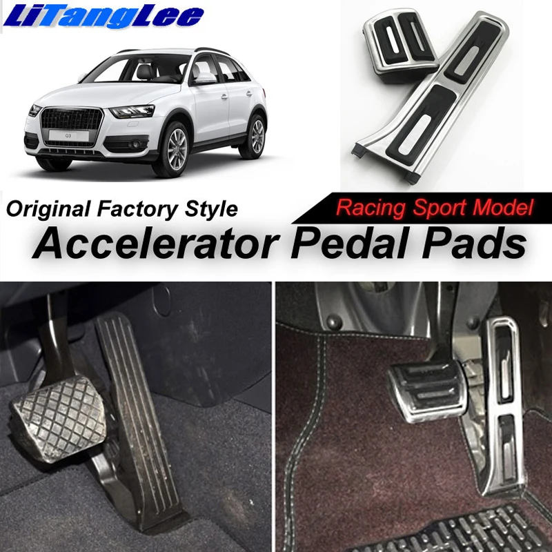 LitangLee Car Accelerator Pedal Pad Cover Sport Racing Design For Audi Q3 8U 2011~2018 AT LHD Foot Throttle Pedal Cover (5)