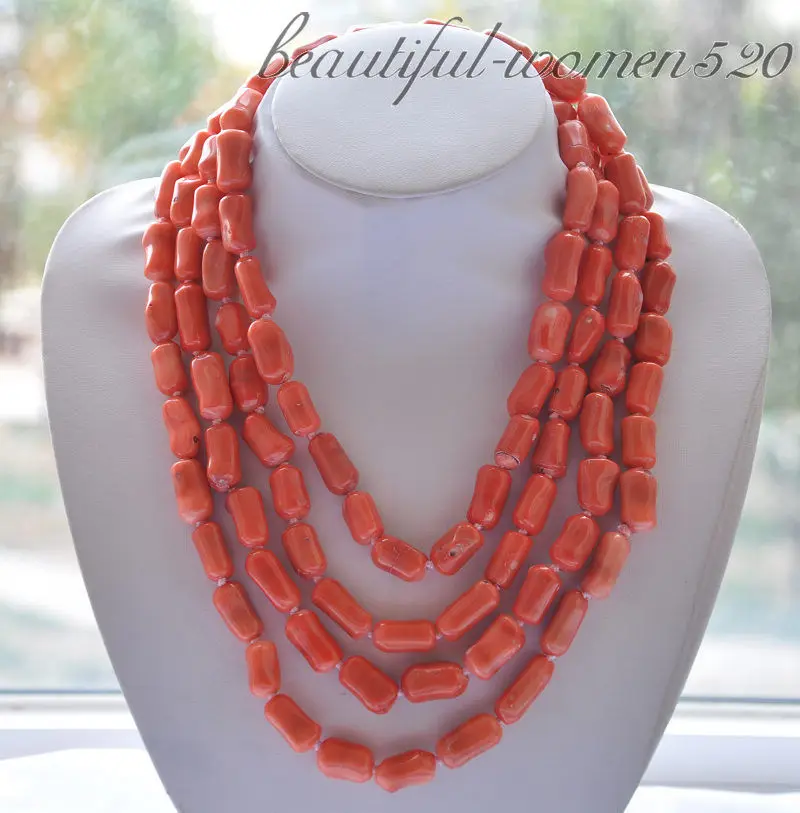 

Z4857 20mm pink cylinder coral necklace 86inch