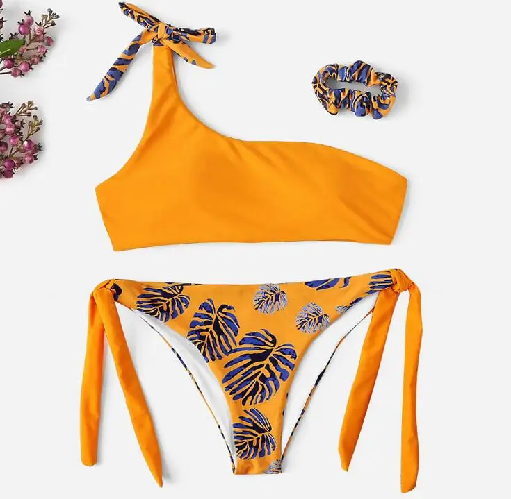

Bikini Women Swimwear Push Up Swimsuit One Shoulder Print Brazilian Bikini Set 2019 Biquini Bathing Suit Beach Swimming Suit
