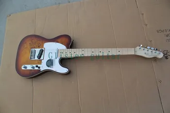 

New Arrival sunburst Electric Guitar with Koa top tele34a, custom guitarra