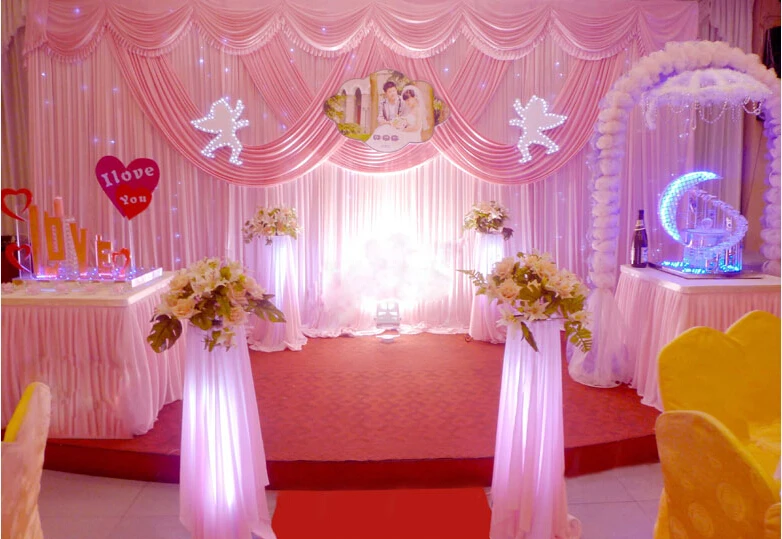 

10ft*20ft hot pink wedding backdrop romantic Banquet stage curtain