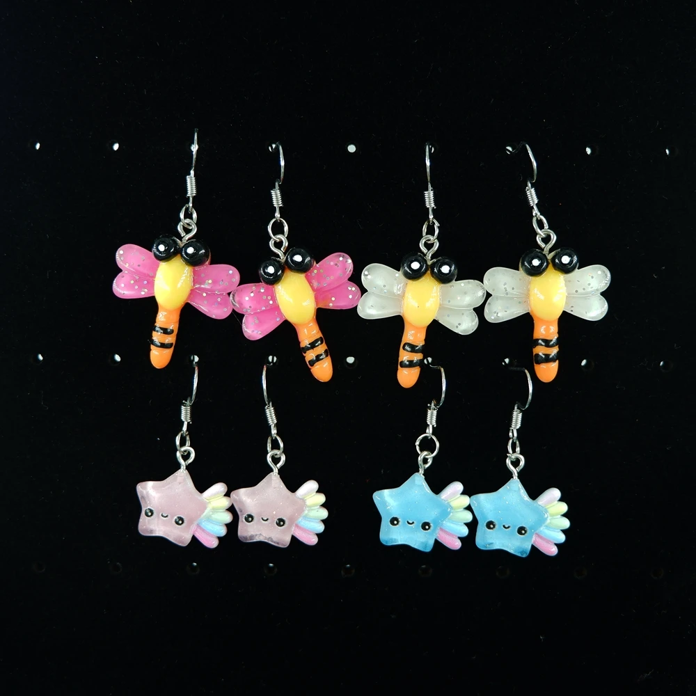 

Cute dragonfly Star Earrings earring candy costume trendy Style woman girl Jewelry Drop shipping