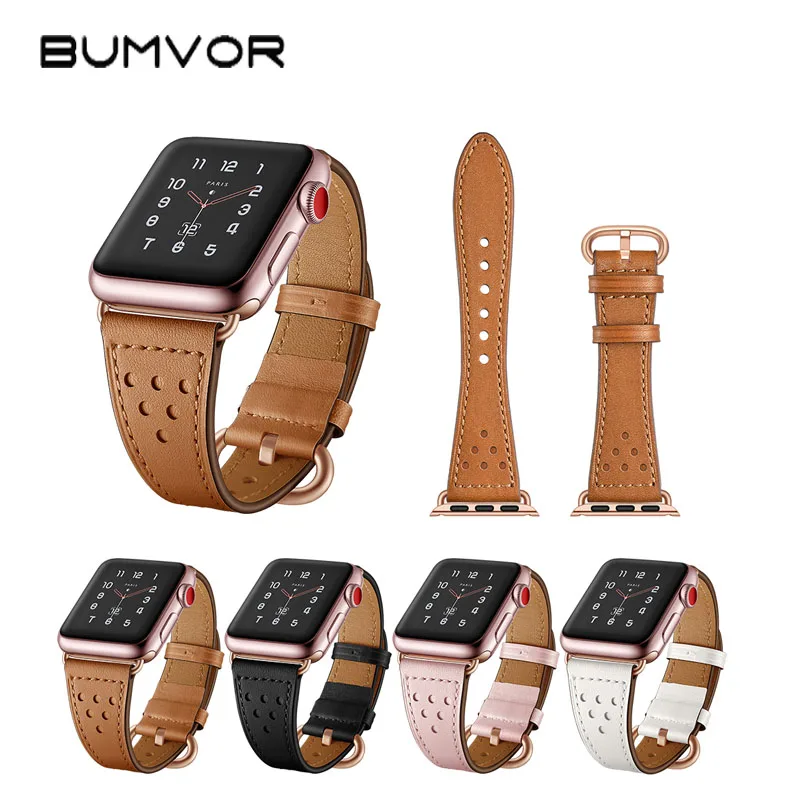

4 Color Hot Sell Leather Watchband For Apple Watch Band Series 3/2/1 Sport Bracelet 42mm 38mm 40mm 44m Strap For iwatch Band