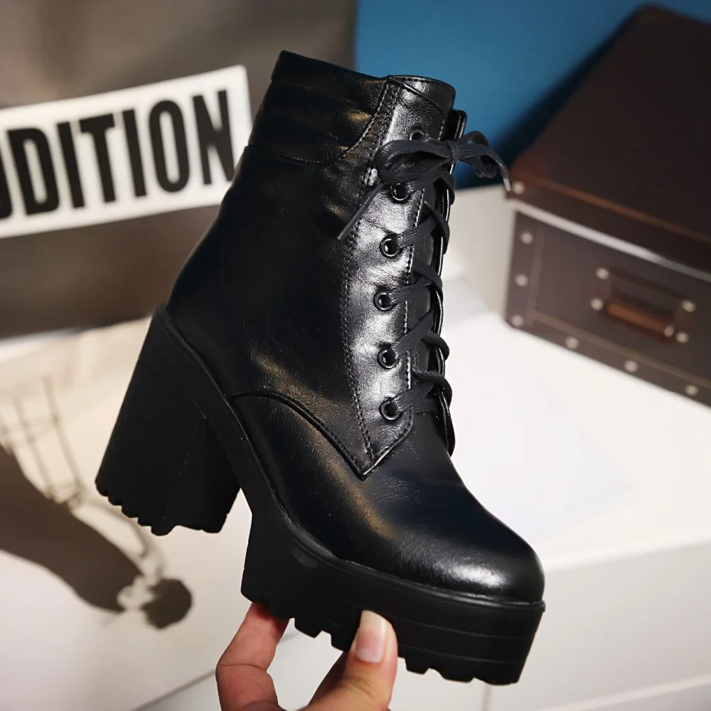 RQFF Brand Winter Boots Women With Box Shoes Woman 9.5cm Super High Heel Ankle Boot Female Booties Leather Ladies Shoe size34-43 (20)