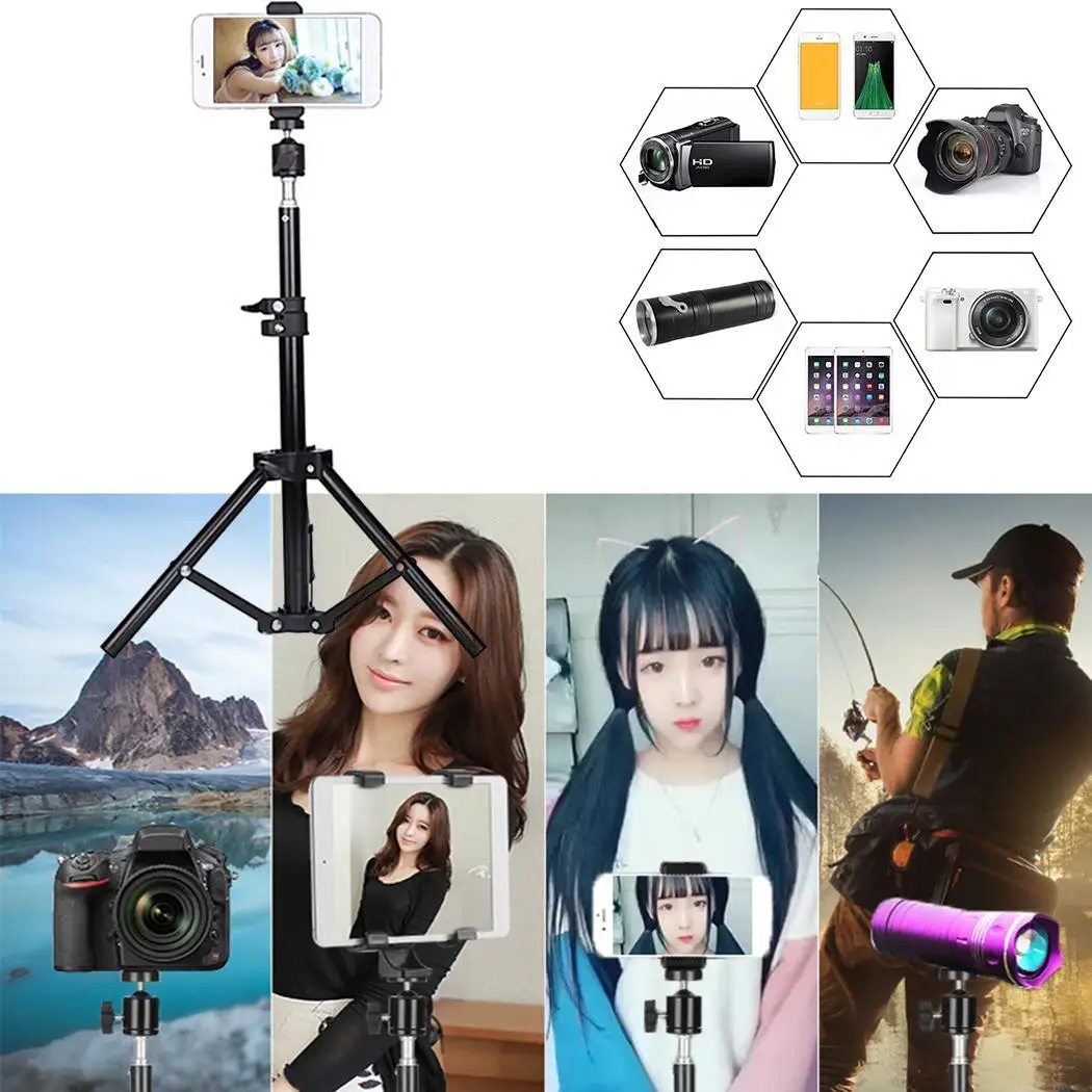 

Photographing Video Recording Mobile Phone Holder Selfie Telescopic Tripod mobile phone clip, storage bag 32cm