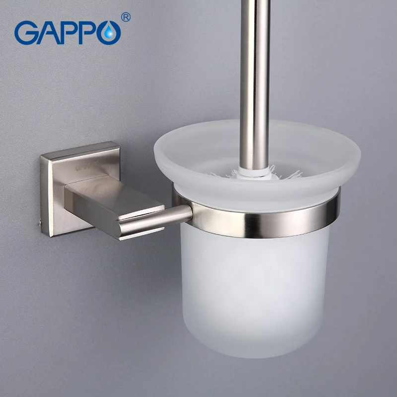 Günstig GAPPO Bad Wc bürstenhalter Edelstahl Wand Montiert Einzigen Pinsel Glas tasse Halter Bad Hardware Zubehör