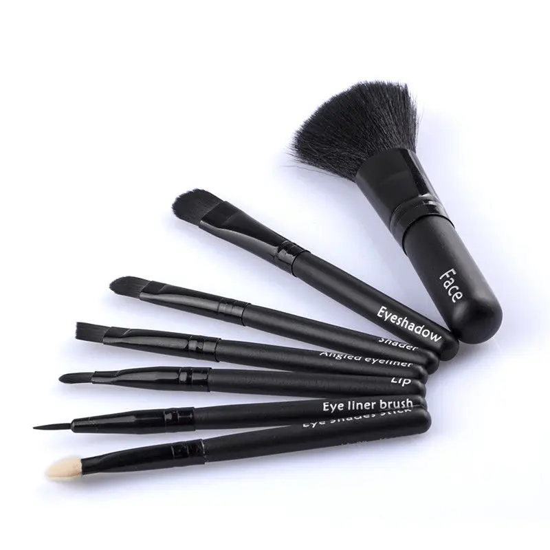 

Black/Blue Hot New Fashion Trendy 7 Pcs Mini Makeup brush Set Pink cosmetics kit de pinceis de maquiagem make up brushes