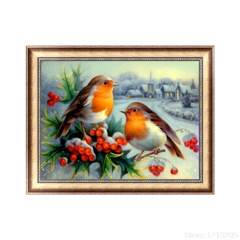 

DIY 5D Diamonds Painting Birds Animal Round Diamond Embroidery Cross Stitch Kits Diamond Mosaic Home Decor 40*30cm