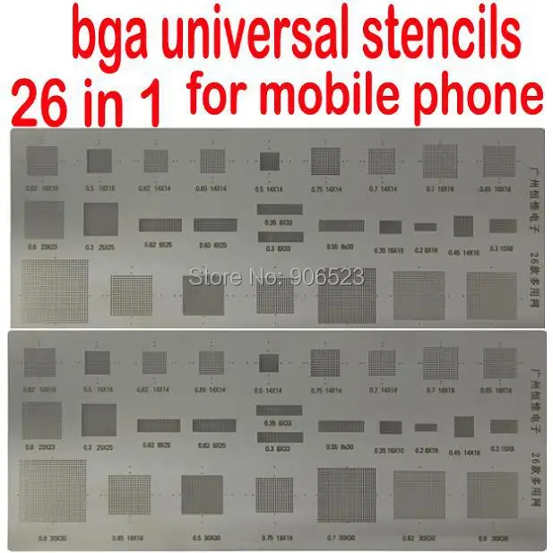 

New 2pcs/lot precision 26 in 1 mobile phone universal bga stencils reballing template for samsung galaxy S4 note3 i9100