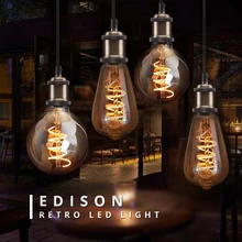 3W светодиоидная лампа с регулируемой яркостью светодиодный E27 лампы накаливания ST64 A60 G80 G95 85-265V старинные ретро Bombillas lampada E27 2200K Светодиодная лампа накаливания