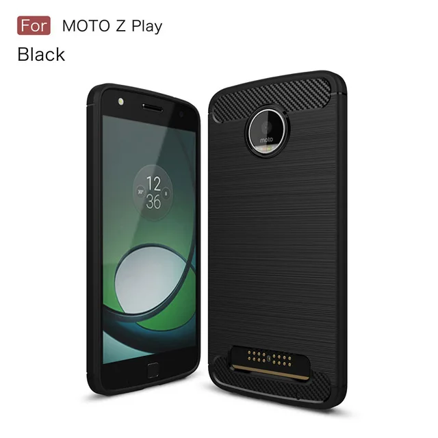KEYSION, углеродное волокно для Motorola MOTO Z ZPlay, высокое качество, мягкая Противоударная задняя крышка для Motorola MOTO Z Play, чехлы для телефонов - Цвет: Black