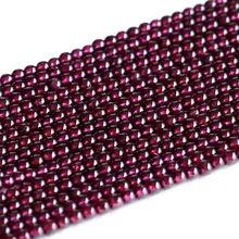Высокое качество натуральный прозрачный фиолетовый красный гранат альманда маленькие круглые бусины 3 мм 1" 05181