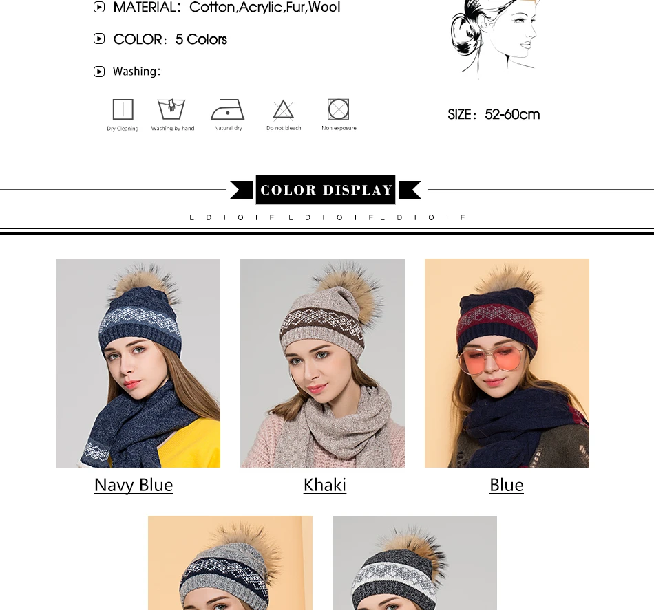 Теплый шарф и шапка наборы с перчатками меховой помпон шляпу Для женщин Зимняя Модная трикотажная шляпа женские шапочки для девушек шапка