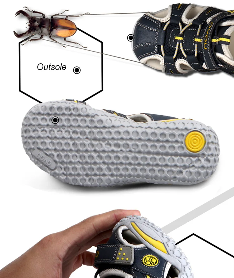 UOVO Brand 2020 Summer Beach Sandals Kids Closed Toe Toddler Sandals Children Fashion Designer Shoes For Boys And Girls 24#-38#