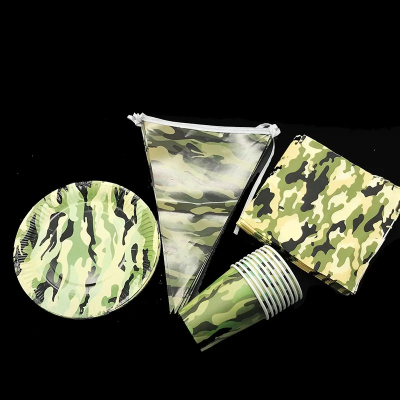 50pcs Lot Camouflage Party Set Kids Birthday Party Decorations