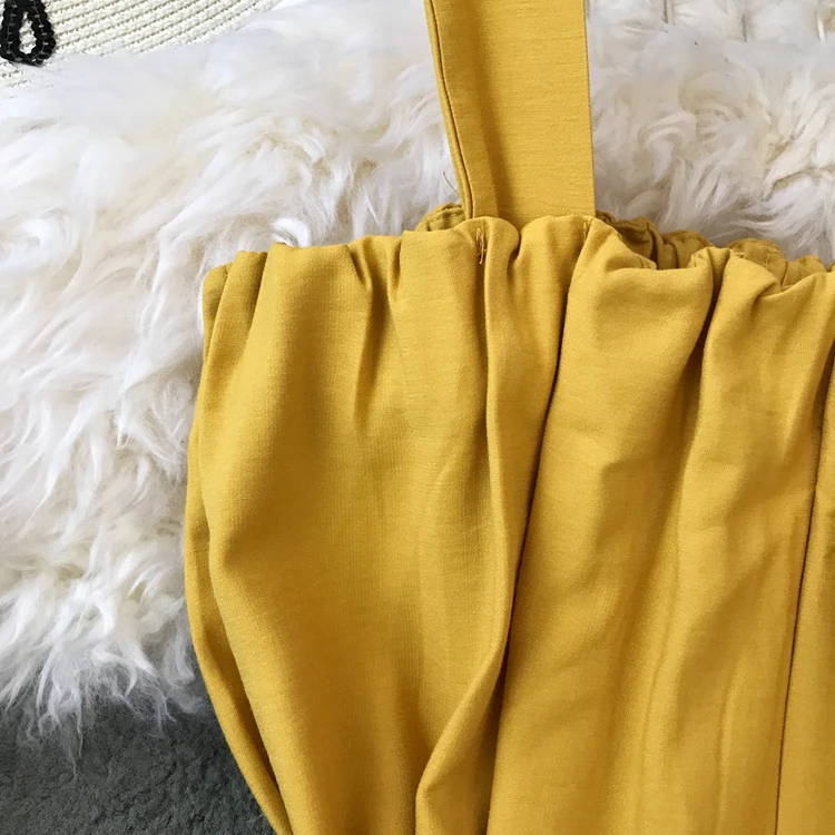 ALPHALMODA хлопковый комбинезон Для женщин Slim Fit высокое пояса прямого кроя без рукавов Повседневное Летняя одежда