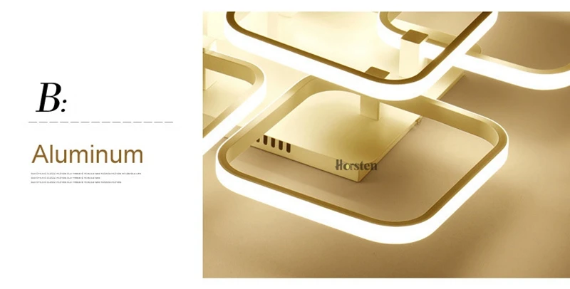 Modern Creative DIY LED Chandelier Lights Aluminum Rectangle Dimmable Ceiling Chandelier Lamp For Living Room Bedroom Home Lighting (22)